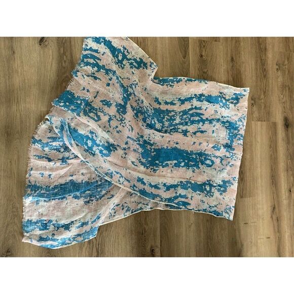 Pulvermacher Designs $148 Colorful Floral Linen Scarf 78” X 27” - Picture 4 of 7